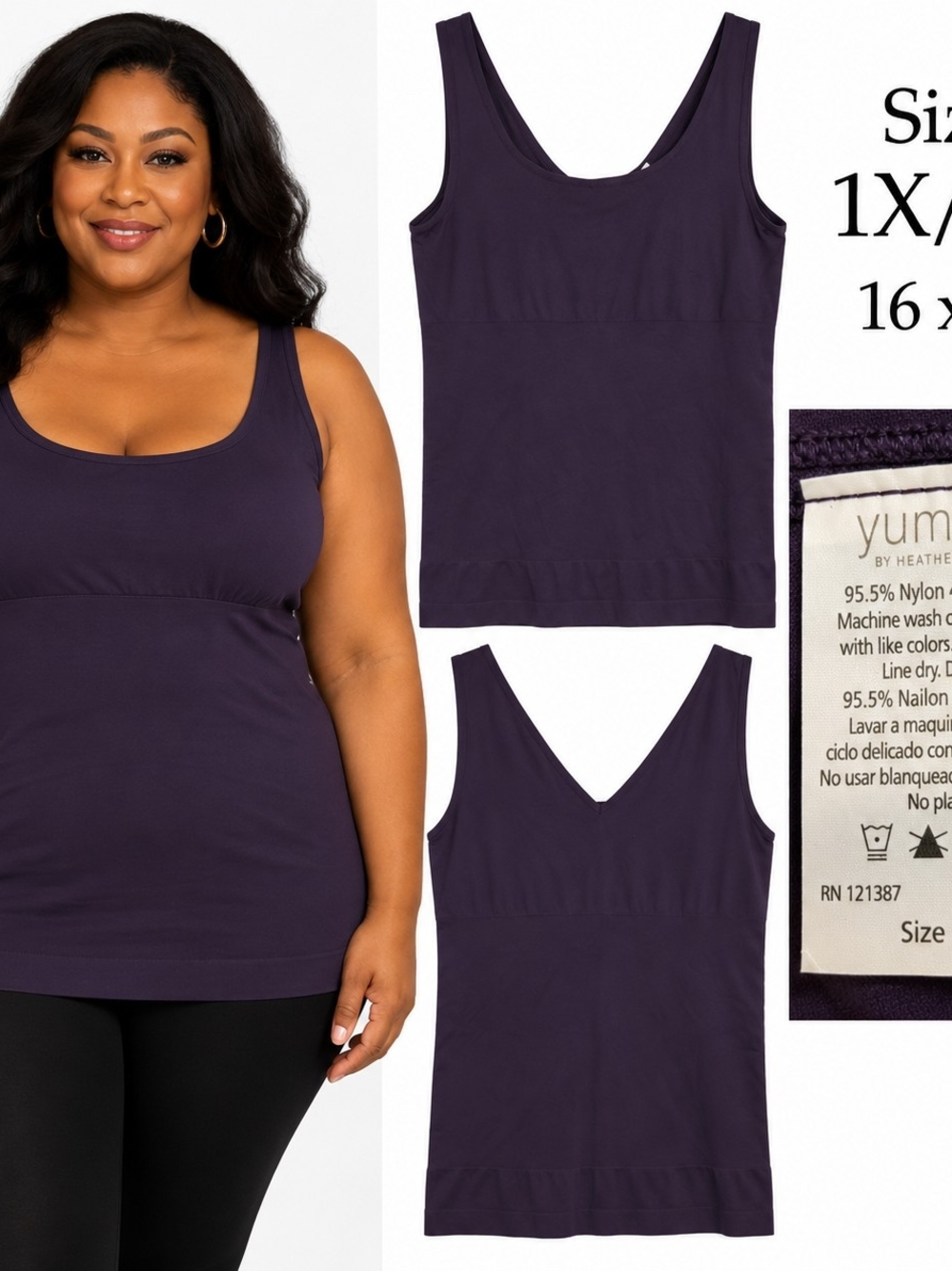 Yummie by Heather Thomson Deep Plum Scoop Neck Tank